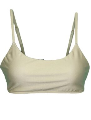 Top básico de biquíni com alças reguláveis e bojo removível Off White