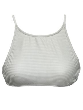 Top de biquíni modelo cropped sem bojo trabalhado 