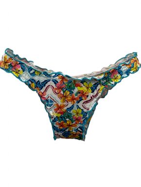 Tanga de biquíni com babadinho Azulejo