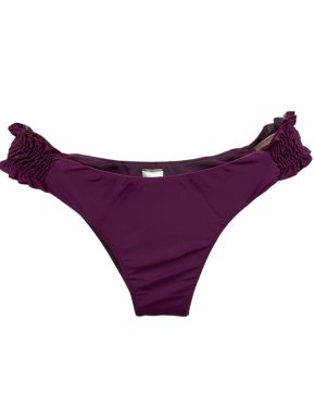 Tanga de biquíni com detalhe elástico lateral lisa