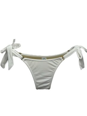 Tanga de biquíni com amarração lateral e detalhe de argolinha dourada Lisa