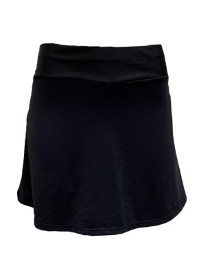 Saia shorts fitness com bolso interno e cós largo preta