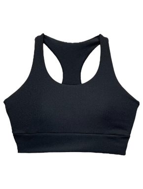 Top feminino nadador com bojo removivel trilobal preto