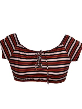 Top de biquíni ombro a ombro SEM bojo com detalhe entrelaçado com amarração de Laço.