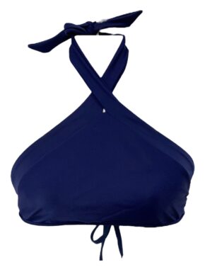 Top de biquini cropped na frente cruzado sem bojo liso