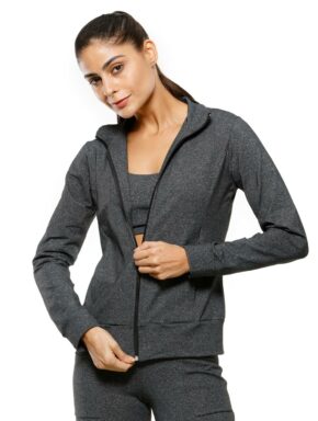 Jaqueta Fitness Com Gola e Bolsos cor Mescla