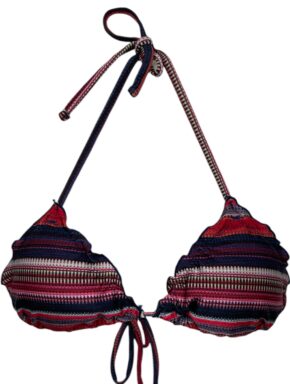 Top de Biquíni Cortininha com Babadinho Estampado Nautica