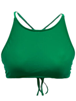 Top de biquíni cropped com bojo removível liso