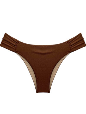 Tanga de biquíni lateral drapeado Cappuccino