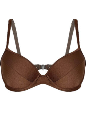Top de biquíni meia taça com bojo Cappuccino