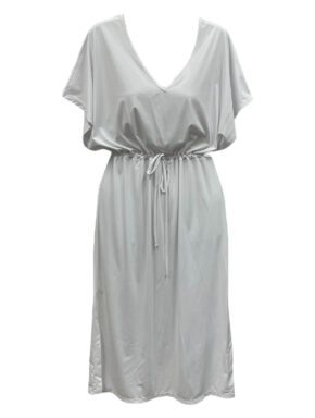 Vestido com Amarração e abertura Lateral mídi Branco