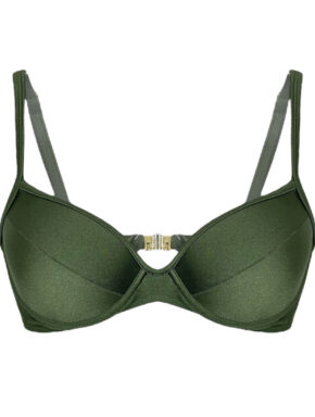 Top de biquíni meia taça com bojo Croco