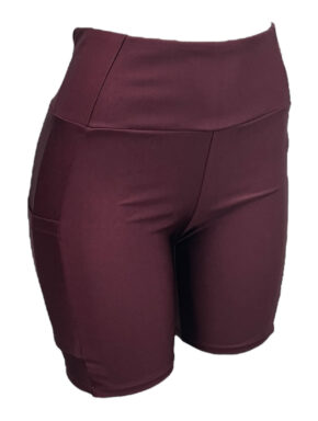 Bermuda feminina com bolsos laterais Borgonha