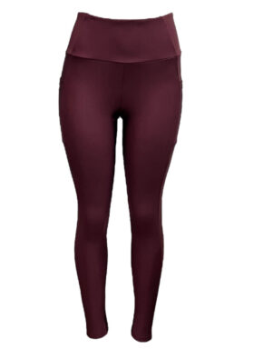 CALÇA LEGGING FEMININA COM BOLSO LATERAL Borgonha