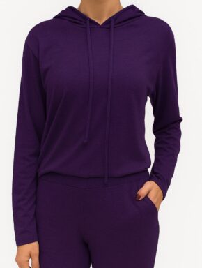 Blusa com Capuz em Malha Lanzinha Roxo