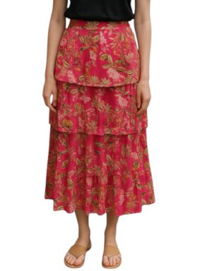  Saia Midi com babados Amarilis