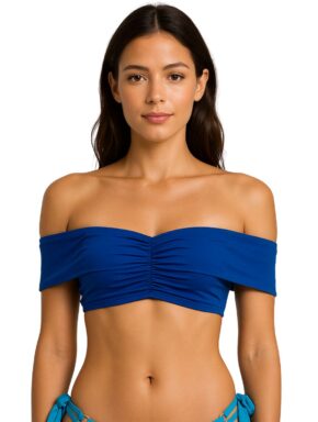 Top de biquíni ombro a ombro sem bojo liso