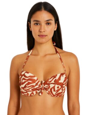 Top de Biquíni Meia Taça com Bojo e Laço Frontal Mawi
