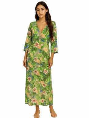 Vestido longo manga ¾ Groove