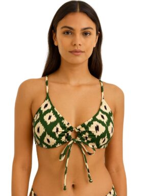 Top de biquíni com amarração de laço frontal e Bojo Arizona
