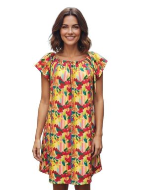 Vestido curto com amarração no ombro Vitamina