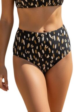 Tanga de biquíni hot pants Dupla Face Oliva Print