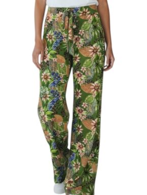 Calça pantalona com amarração na cintura Groove