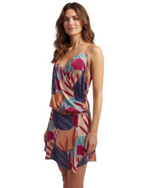 Vestido curto com alça fina e transpassado Twist