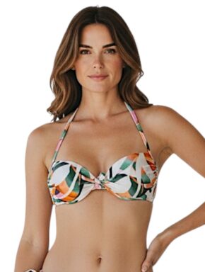 Top de Biquíni Meia Taça com Bojo e Laço Frontal Bruma