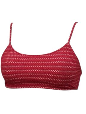Top de biquíni básico alças reguláveis e bojo removível textura Listra
